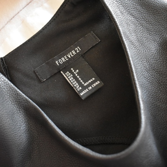 F21 Black Faux Leather Dress - Picture 5 of 5